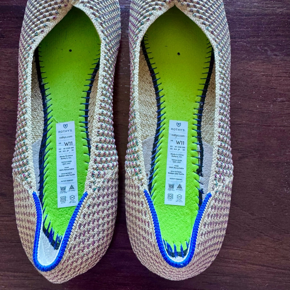 Rothys Limited Edition Multi Metallic Sparkling The Round Flats Shoes Size 11 - Picture 14 of 14